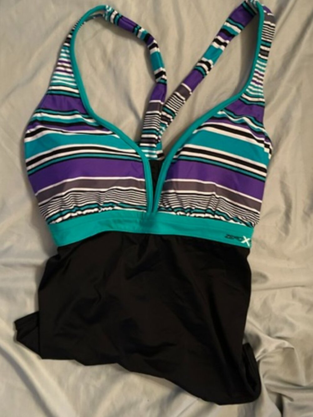 womens size 16w 16 bikini swim tank top swim suit  black plus sized swimming